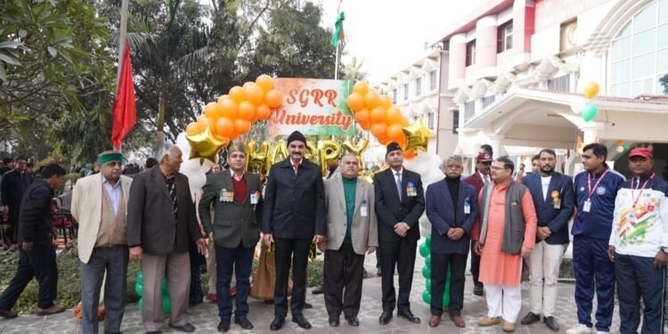 एसजीआरआर विश्वविद्यालय में धूमधाम से मनाया गया गणतन्त्र दिवस समारोह….