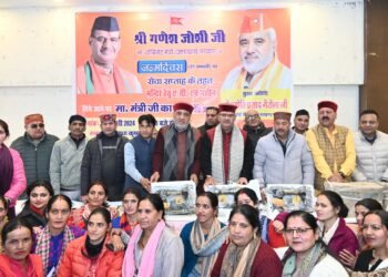 सेवा सप्ताह के तहत मसूरी श्रीराधाकृष्ण मंदिर के लिए ए.सी. एवं स्वयं सहायता समूहों की महिलाओं को सिलाई मशीन की गई वितरित   